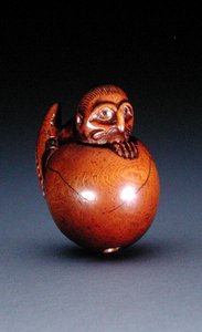 Netsuke, das Tengu no Tamago darstellt, ca. 1770-90